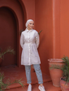 White Cinch Eyelet Tunic (1415)