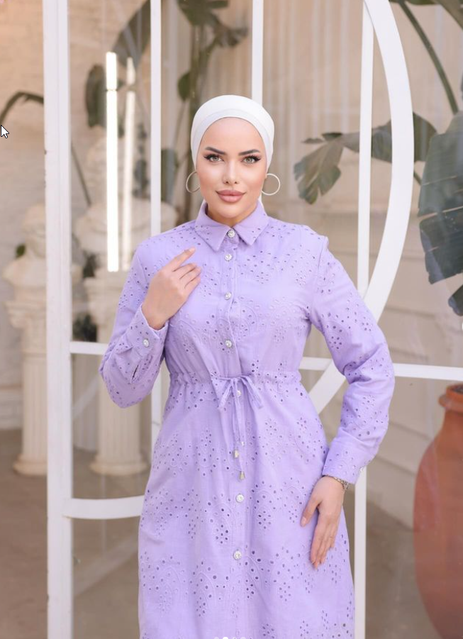 Lavender Cinch Eyelet Tunic (1415)

