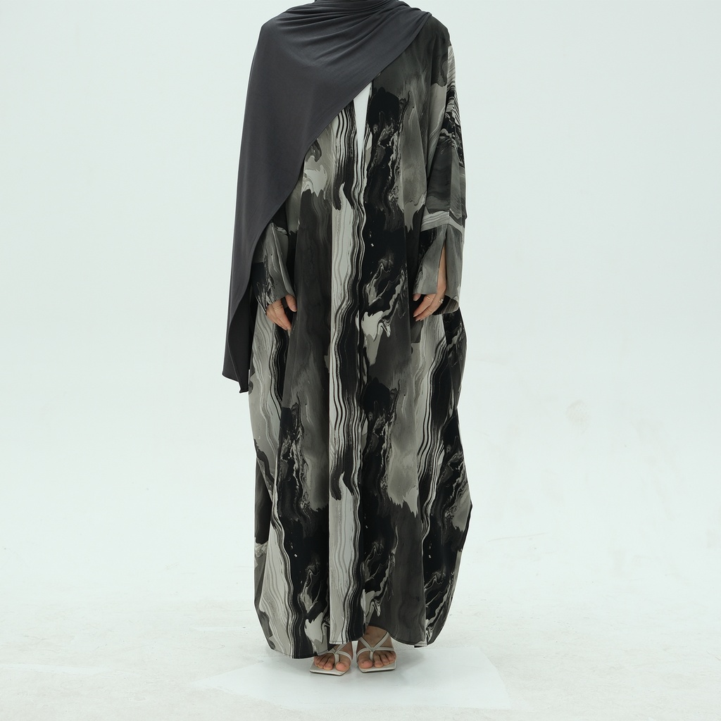 Marble Flow Abaya - Taro (LR982)