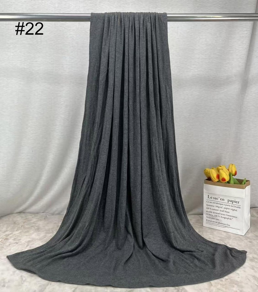 RBJ22 - Ribbed Bamboo Jersey - Charcoal Grey
