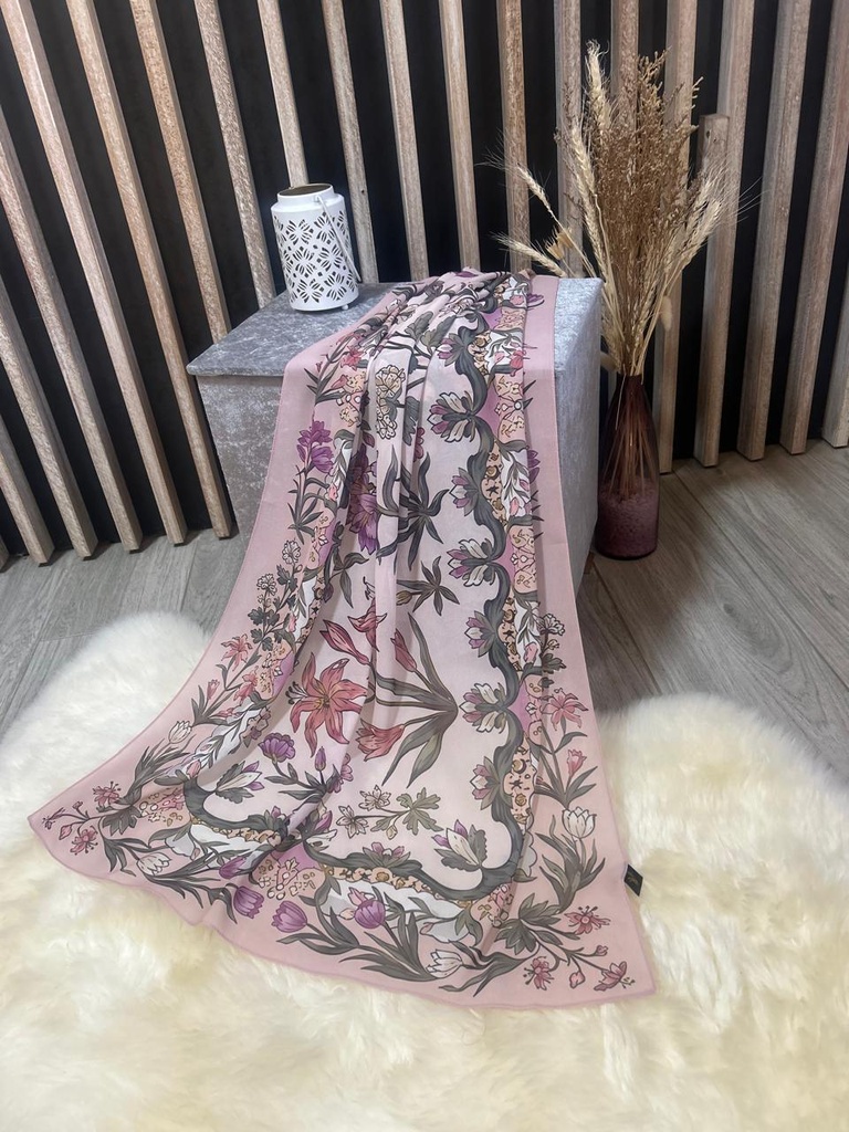 PH101 - Blush Botanica Printed Chiffon Hijab
