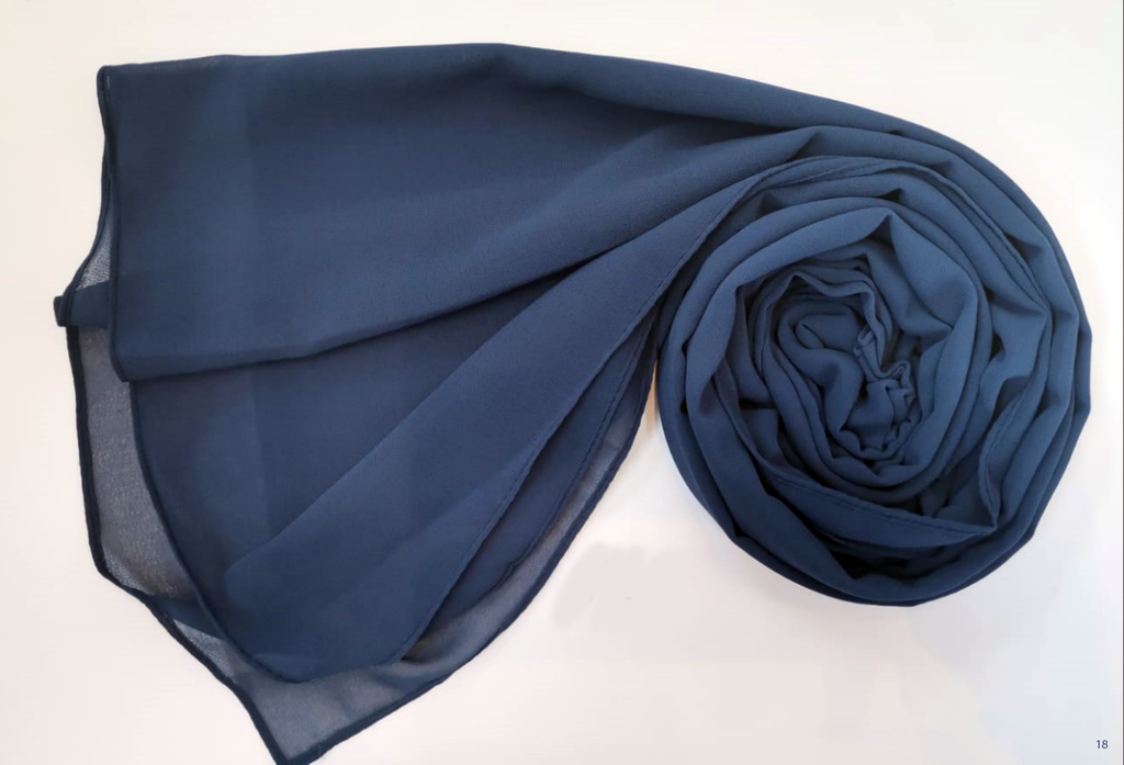 Everyday Chiffon Hijab - Navy Lagoon