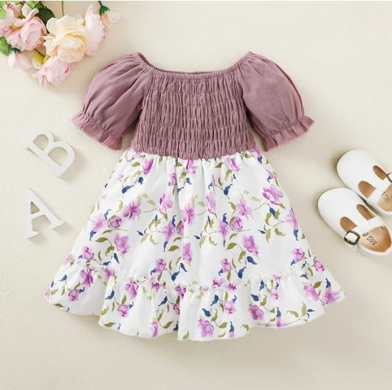 Puple Bloom Dress (3-4Y)