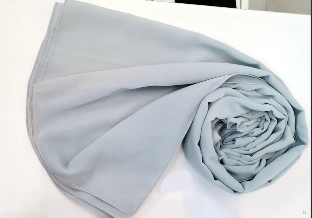 [EV93] Everyday Chiffon Hijab - Pearl Silver
