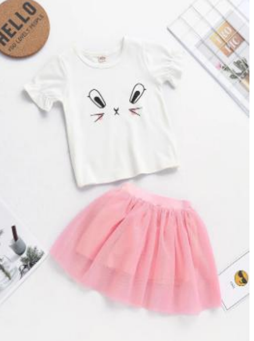 Pink Flutter Bunny Set (3-4Y)