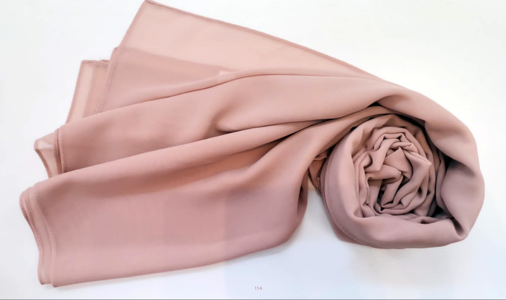 [EV114] Everyday Chiffon Hijab - Rose Gold