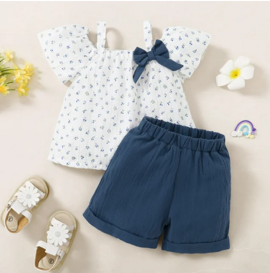 Sailor Bow Shorts Set