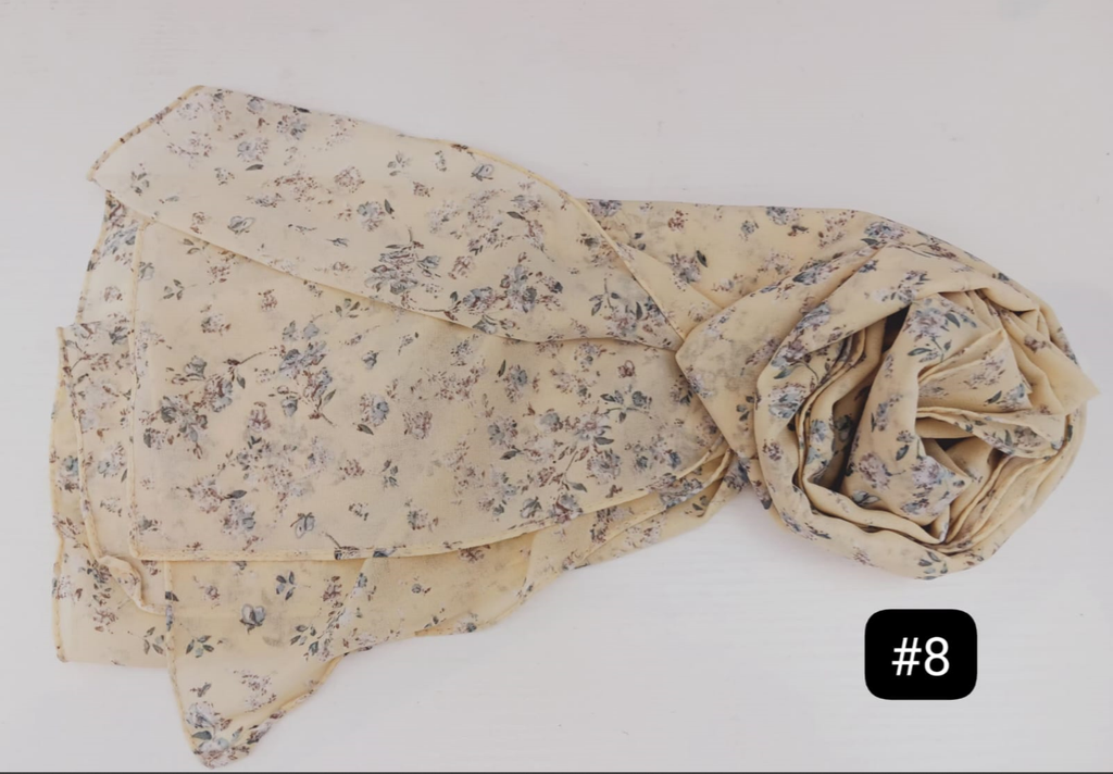 [8] Printed Hijab - Sunlit Petals