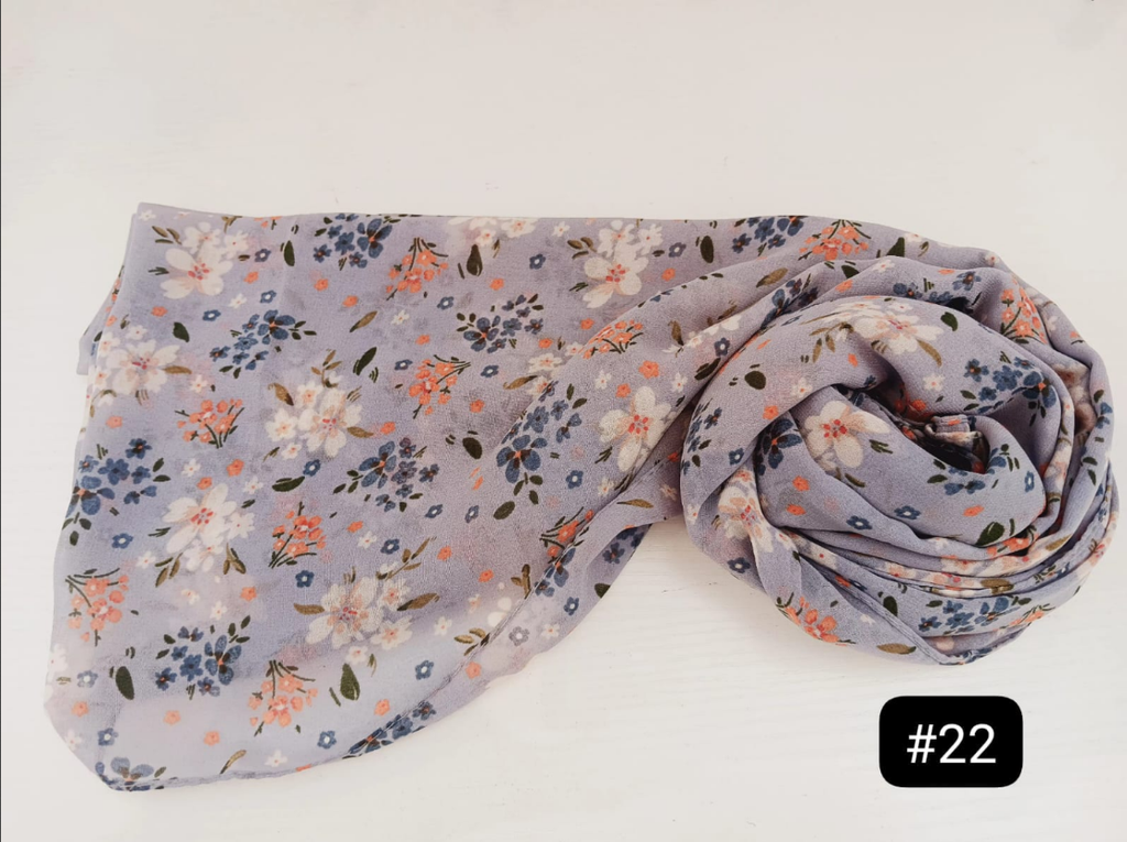 [22] Printed Hijab - Lavender Meadow