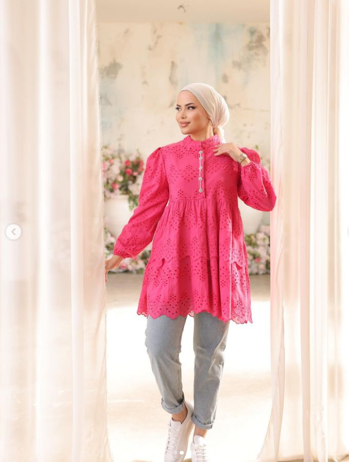 Fushia Bloom Eyelet Tunic - (1414)
 (42)