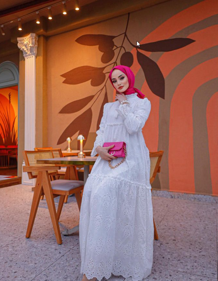 White Maxi Eyelet Dress (1344)
