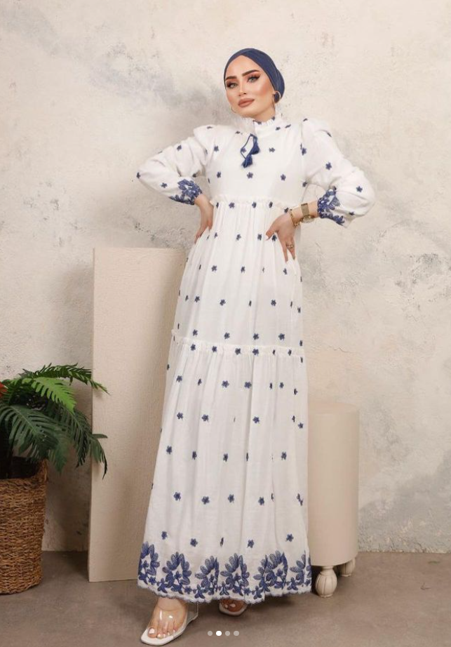 1381-Blue Bloom Dress
