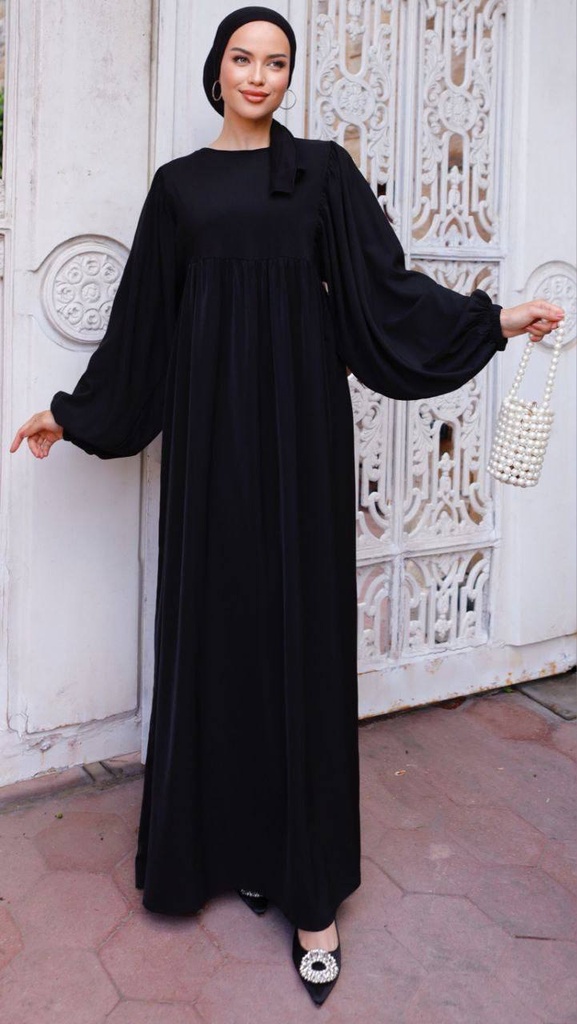 1692-Eclipse Puff Sleeve Dress