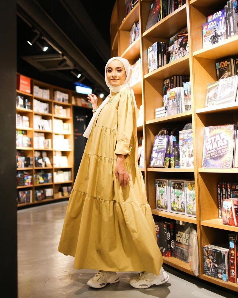 Large swing Long Dress - Cappucino  - MA153