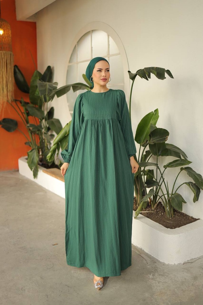 1801-Cotton Aura Dark Teal Dress  