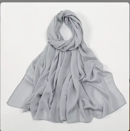 Extra Large Premium Rayon Hijab 190x85 - Silver Cloud - 8