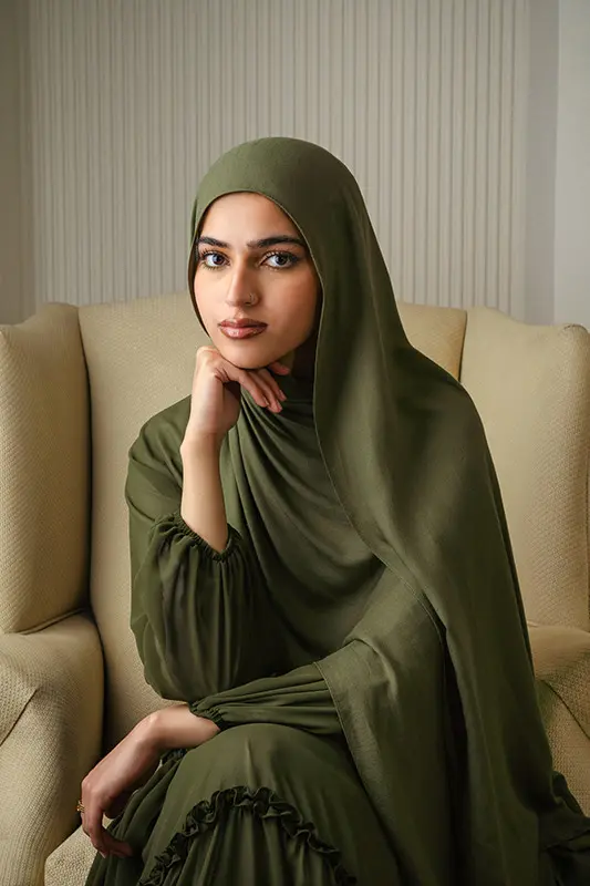 Premium Modal Hijab - Olive Stone - 18