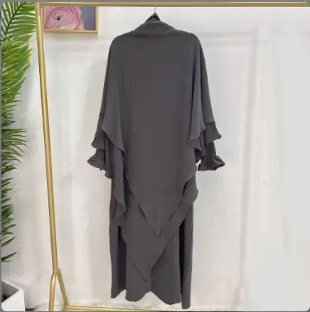 Nayyirah Butterfly Burqa Set - Dark Gray