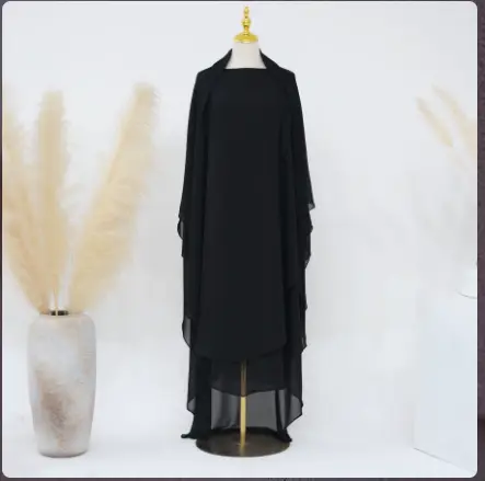 Safa 2-Layer Khimar – Black