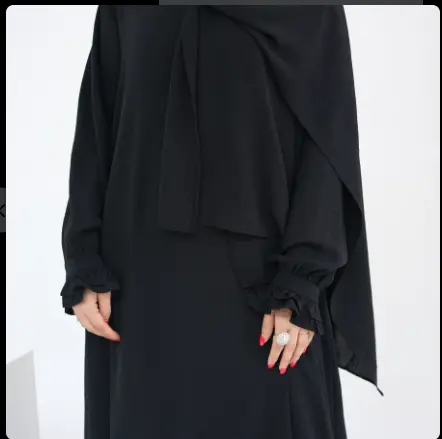 Amira Élégance Hoodie Abaya - Noir