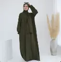 Amira Élégance Hoodie Abaya - Army Green