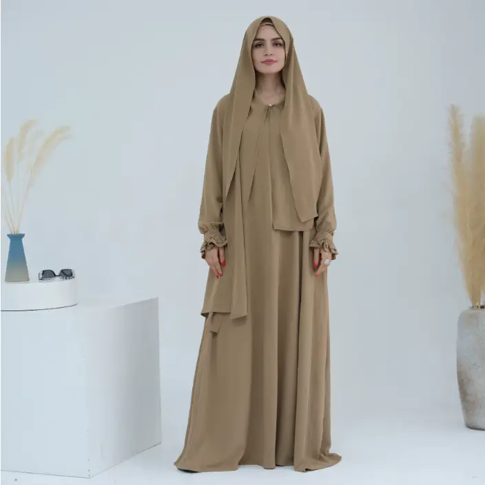Amira Élégance Hoodie Abaya - Camel Beige 