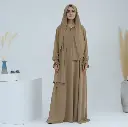 Amira Élégance Hoodie Abaya - Camel Beige 