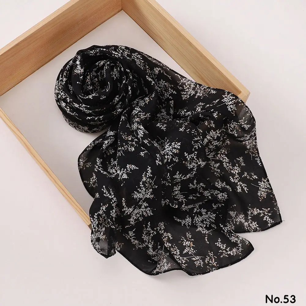 [PH53] Printed Hijab - Midnight Magnolia PH53