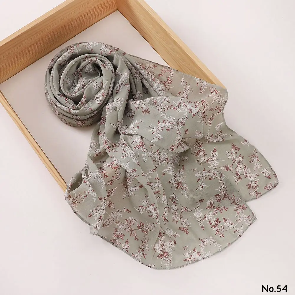 [PH54] Printed Hijab - Olive Petals PH54