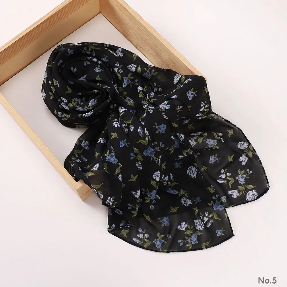 Printed Hijab - Midnight Bluebell PH5