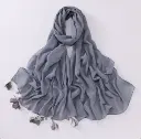 Heart Petal Hijab - Smoky Blue - 6