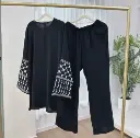 Jazz Crepe Keffiyeh - Co-ord Set - Black