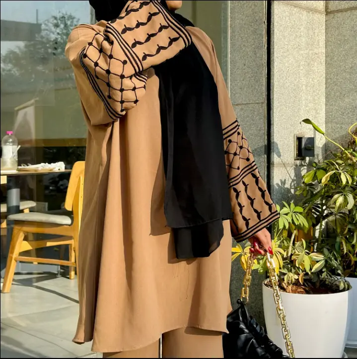 Jazz Crepe Keffiyeh - Co-ord Set - Coffee