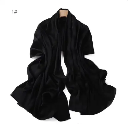 Satin Luxe Hijab - Black (1#)
