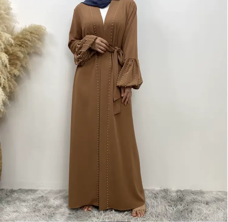 PearlGrace Abaya Collection – Golden Brown