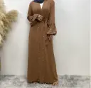 PearlGrace Abaya Collection – Golden Brown