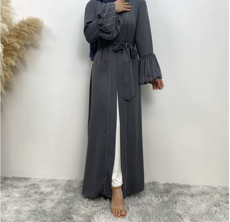 PearlGrace Abaya Collection – Slate Grey