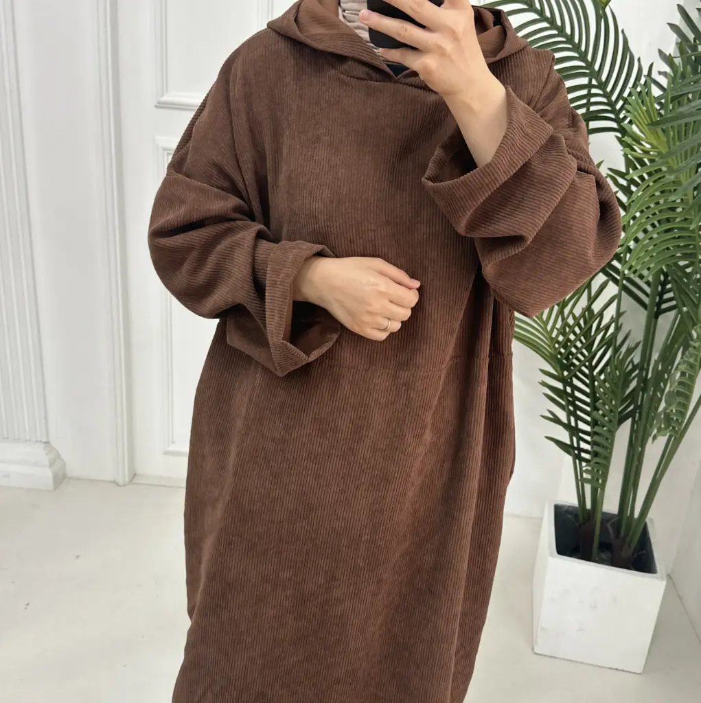 Abaya à Capuche -  Mocha Brown