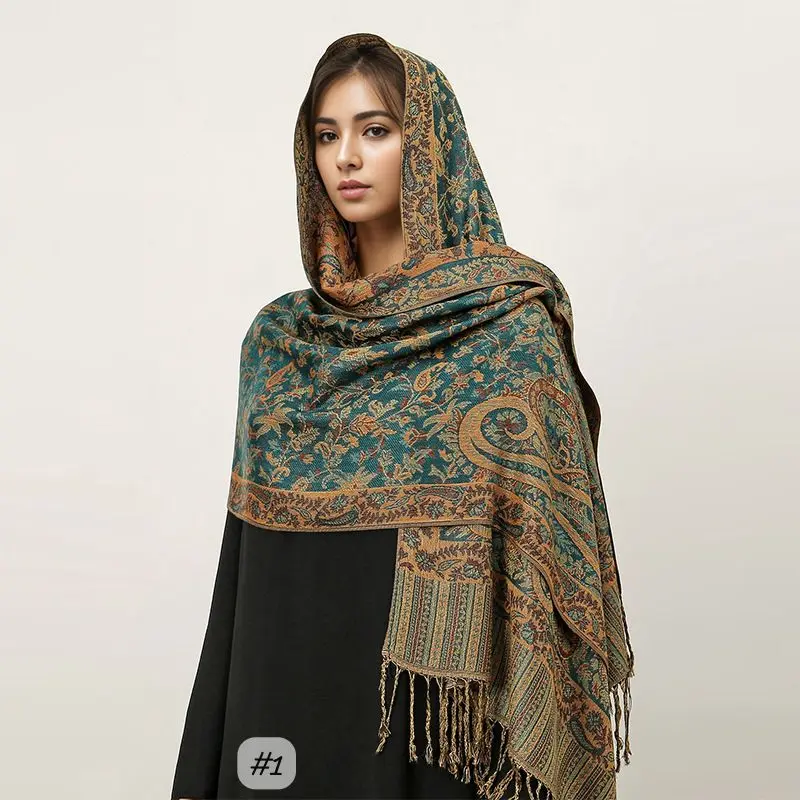 JPS1 - Jacquard Pashmina Scarf - 1