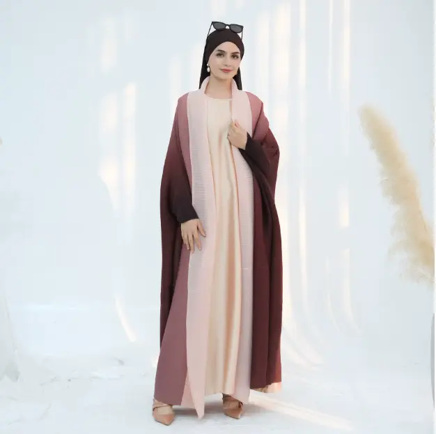Ombre Pleated Abaya Collection - Coffee (LR960)