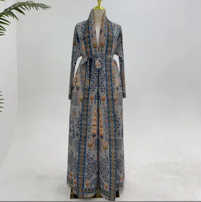 Elysian Pleated Abaya Collection - Blue Ash Grey - LR986 