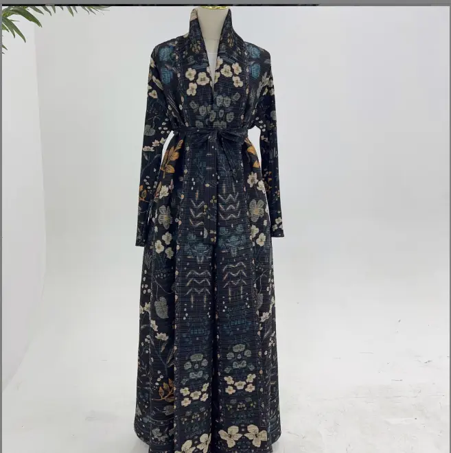 [LR989] Elysian Pleated Abaya – LR989 Midnight Garden