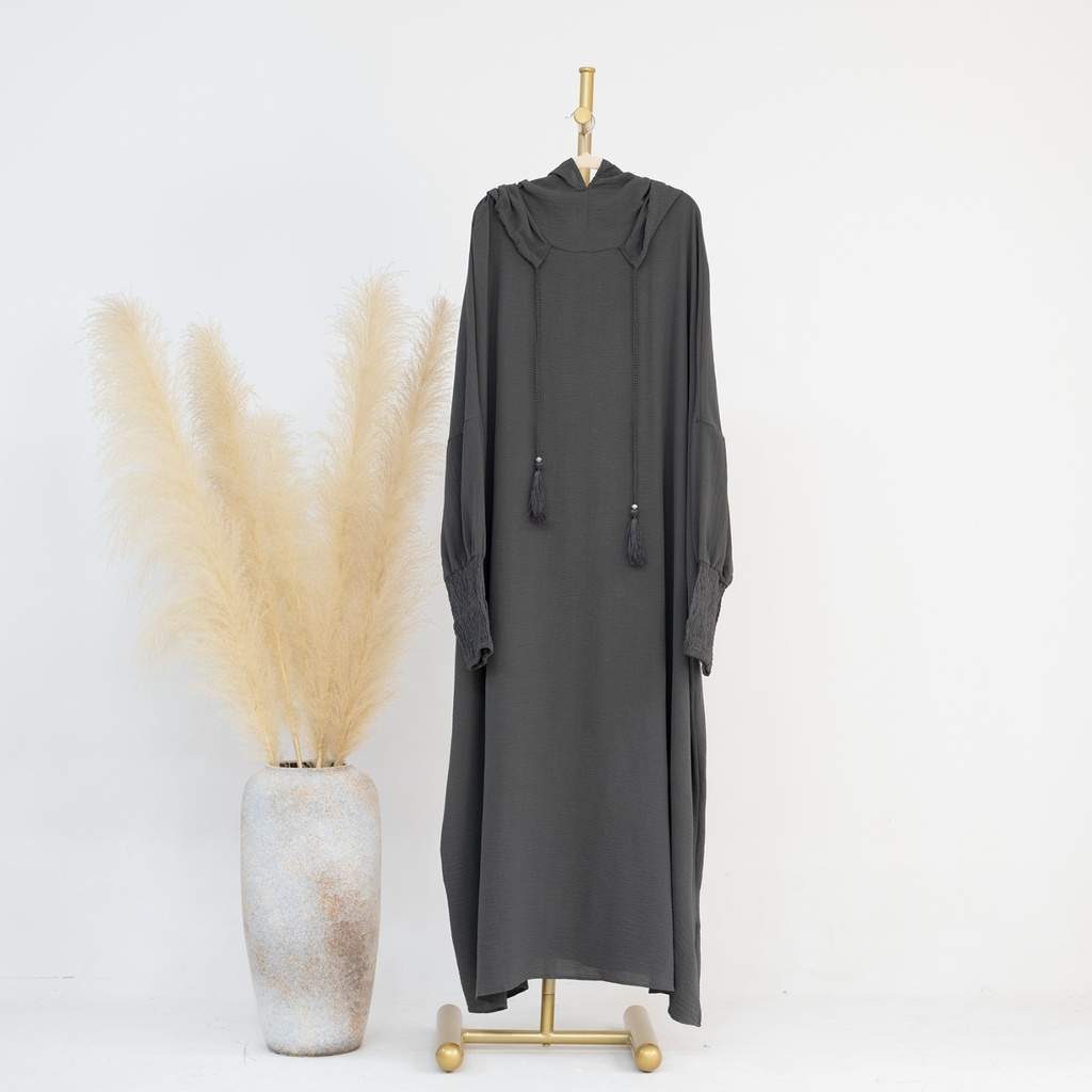 Hooded Elegance Abaya - Dark Gray Edition (1)