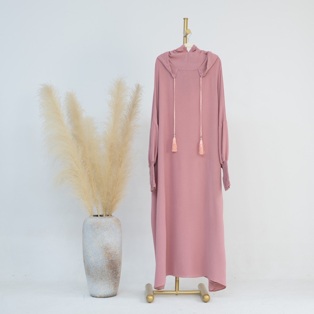 Hooded Elegance Abaya - Pink Edition