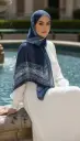 Indigo Garden Printed Hijab - CP2