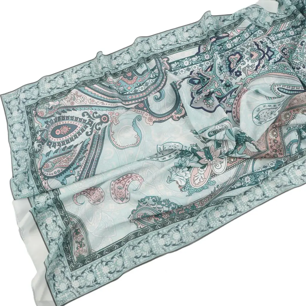 Mint Whisper Printed Hijab - CP7