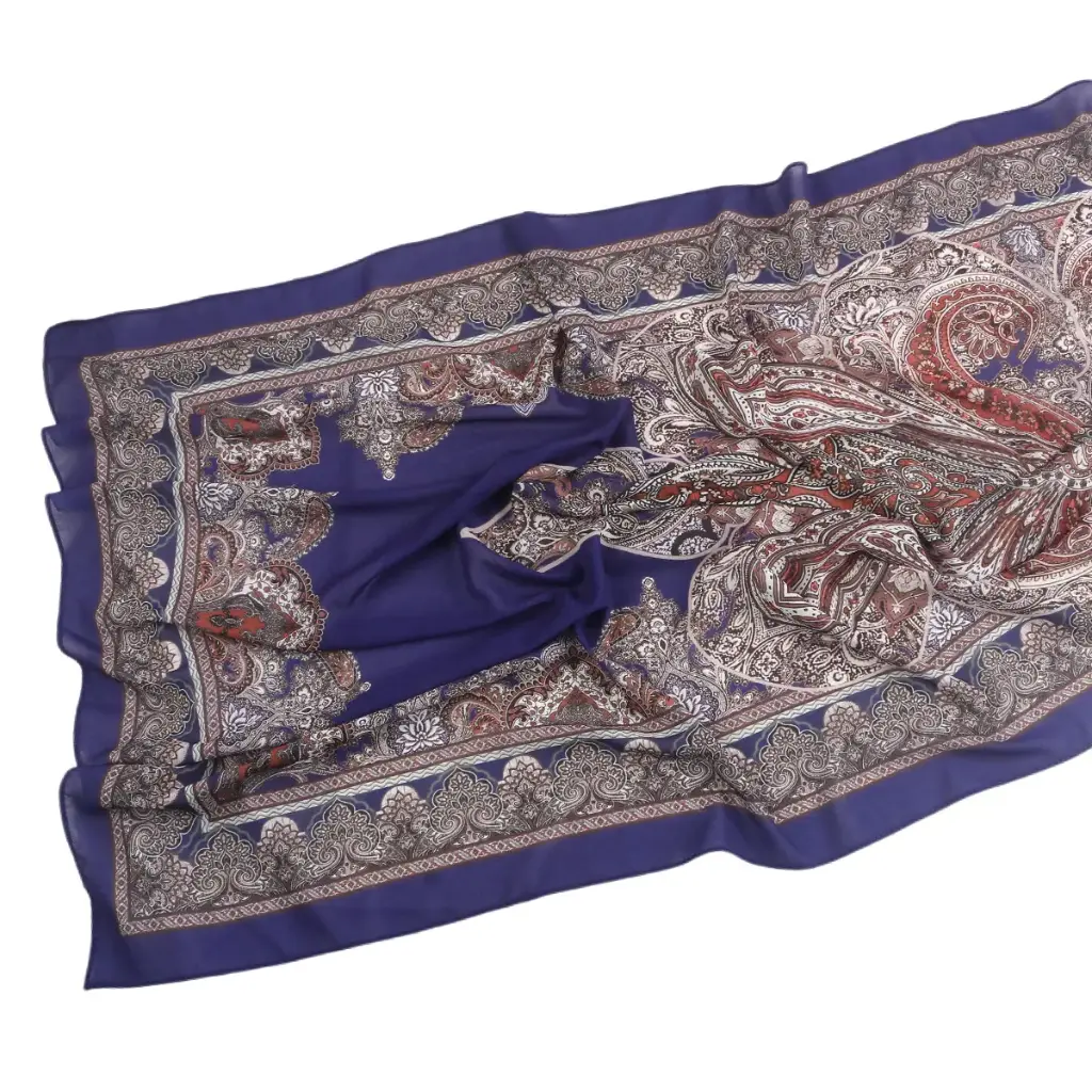 [CP13] Royal Plum Printed Hijab - CP13