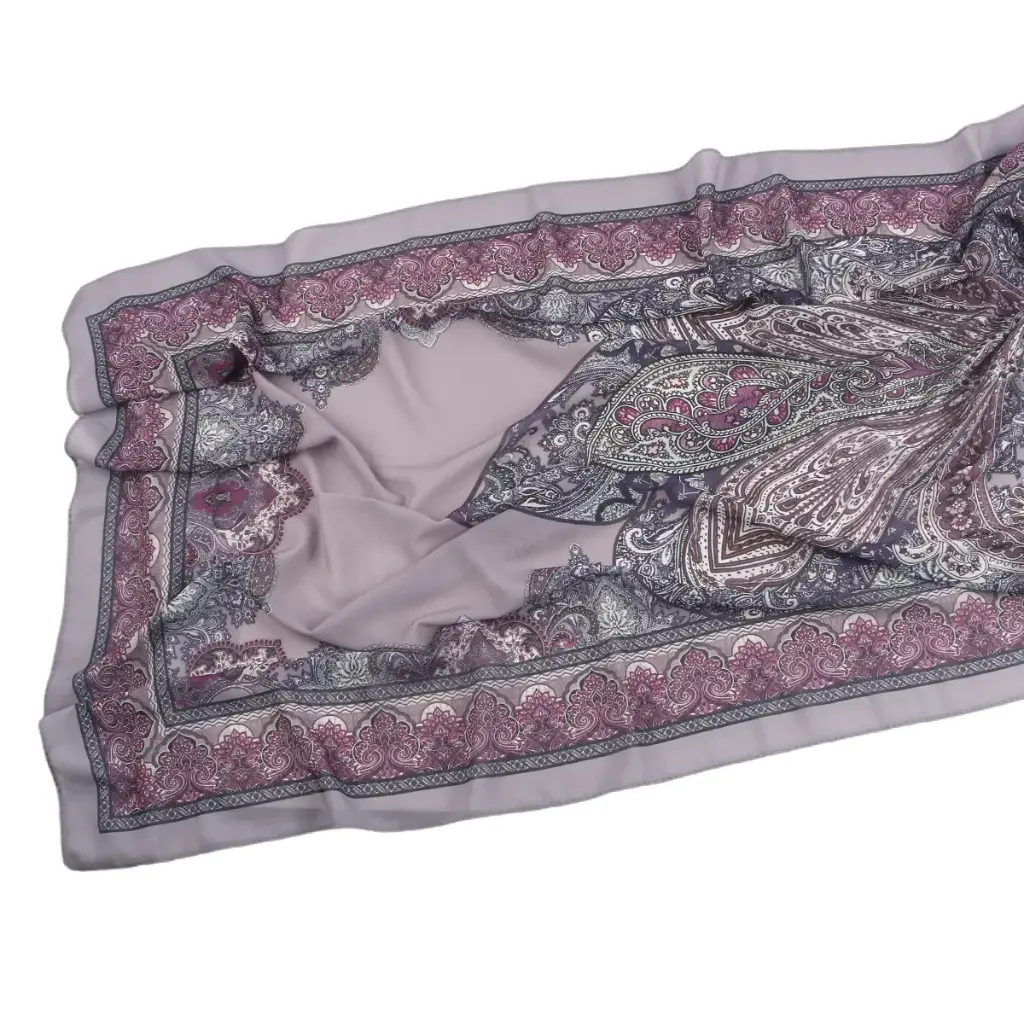 Plum Mist Printed Hijab - CP39