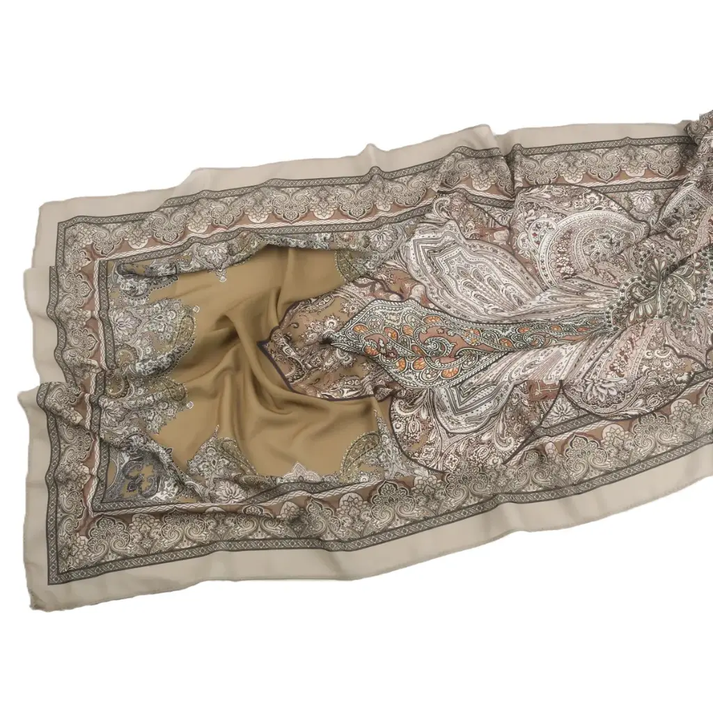 Caramel Bloom Printed Hijab - CP40