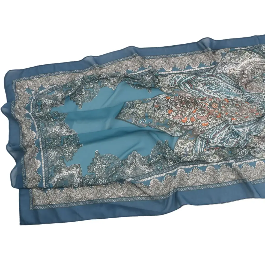 Dusty Sea Printed Hijab - CP42